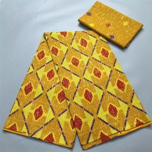 Premium Ankara Wax Cotton Blend Fabric Set - Striped & Plaid Patterns For DIY Christmas Party & Wedding Gowns, Hand Wash Only