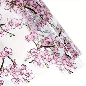 12 inch x 53 inch (32x135 cm) Transparent Floral Patterned Vinyl Fabric Roll - Suitable for Hair Accessories, Jewelry, Handbags, Sewing, and Crafts