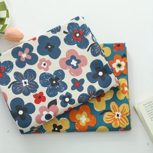 3 Yards Vibrant Floral Cotton Poplin Fabric - 100% Cotton Precuts for Sewing and Quilting - Easy Machine Wash, Flower Pattern, Quality DIY Craft Textile, Soft & Durable, 108*62 inch - 120g/m2