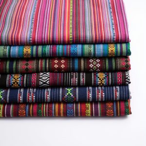 6pcs 6-Piece Jacquard Woven Fabric Patchwork, Colorful Boho Style Polyester Fabric for Sewing and DIY Crafts (50cm x 50cm)