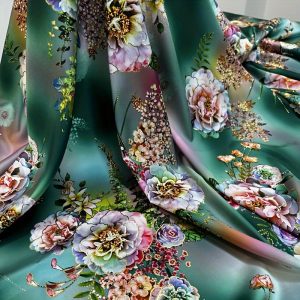 Vintage French Embroidery Floral African Dress Fabric - Pre-Cut Polyester for Sewing Gowns & Crafts