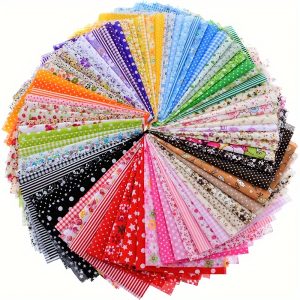 60 Pieces of 3.94x3.94inch Randomly Colored Floral Printed Cotton Fabric for DIY Quilting, Binding, Sewing, and Scrapbooking Crafts